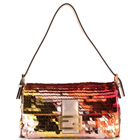 fendi sequin baguette rebag|fendi suede baguette bag.